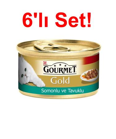 Gourmet Gold Salmon Chicken Delicious Cat Canned Food 85g X 6PCS