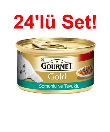 Gourmet Gold Salmon Chicken Delicious Cat Canned Food 85g X 24PCS
