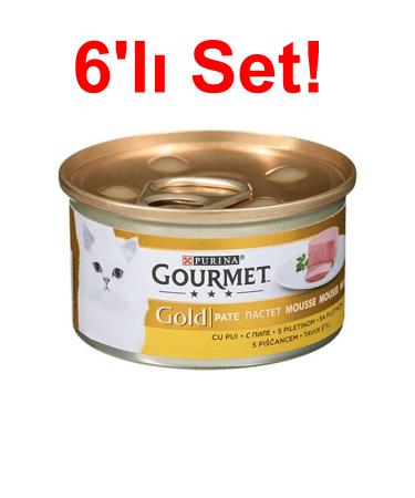 Gourmet Gold Delicious Cat Canned Food with Minced Chicken 85g X 6PCS