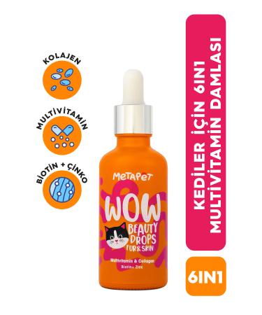 Metapet Multivitamin Drops for Cats Hair Joint Glucosamine Skin Health Support Water / Food