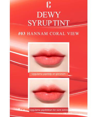 CLIO Clio Dewy Syrup Tint (03 Hannam Coral View) - Moisturizing Long-Lasting Tint in Luminous Colors - Buy Online on GoSupps.com
