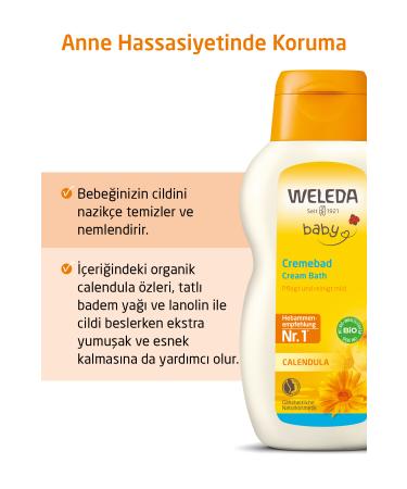Weleda Calendula Organic Cleansing and Moisturizing Bath Cream 200ml - Buy Online on GoSupps.com