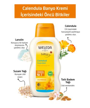 Weleda Calendula Organic Cleansing and Moisturizing Bath Cream 200ml - Buy Online on GoSupps.com