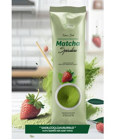 myftmix discover the power of nature Matcha Spirulina Supported Strawberry Flavored 20 Sticks - Buy Online on GoSupps.com