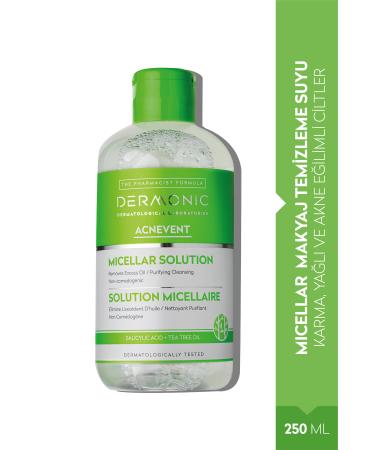 DERMON C BEST WAY TO NATURE Acnevent Micellar Solution | Salicylic Acid & Tea Tree Oil | Oil Control | 250 ml
