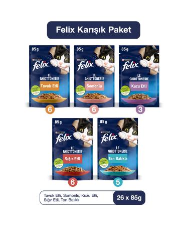 FELIX Mixed Adult Cat Wet Food 26 X 85 gr