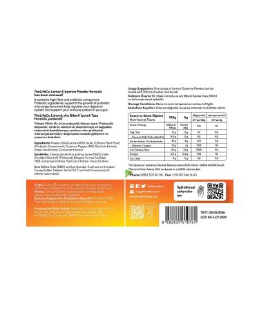 TheLifeCo Lemon Cayenne - Lemon Cayenne Drink Powder 150g - Buy Online on GoSupps.com