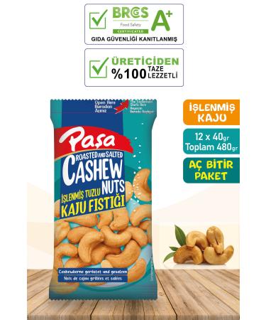 Pasha Nuts Cashew Nuts 40 Gr. X 12 Pieces (FIRST QUALITY) - Buy Online on GoSupps.com