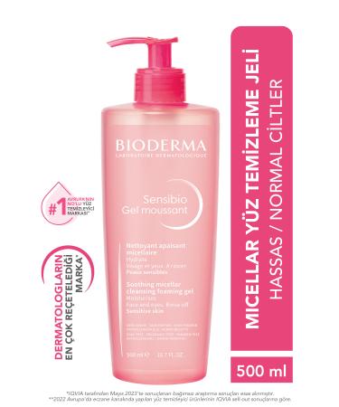 Bioderma Sensibio Foaming Gel Sensitive and Normal Skin Rinse Micellar Facial Cleansing Gel 500 ml