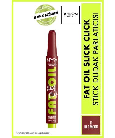NYX Professional Makeup Fat Oil Slick Click Shine Moisturizing Nude Lip Balm - 11 In a Mood