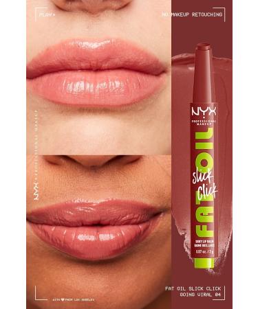 NYX Professional Makeup Fat Oil Slick Click Shine Moisturizing Nude Lip Balm - 04 Going Viral - Buy Online on GoSupps.com
