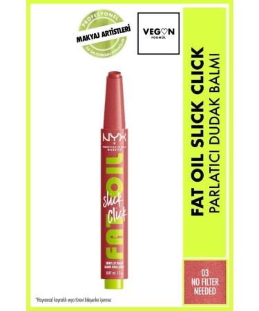 NYX Professional Makeup Fat Oil Slick Click Shine Moisturizing Pink Lip Balm - 03 No Filter Needed