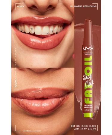NYX Professional Makeup Fat Oil Slick Click Shine Moisturizing Nude Lip Balm - 05 Link In My Bio - Buy Online on GoSupps.com
