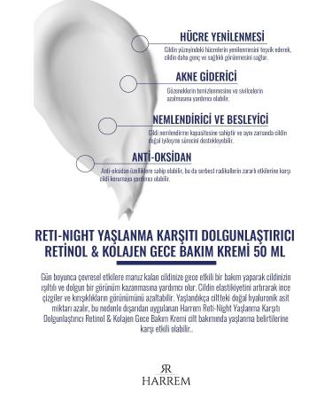 Harrem Reti-night Cream Anti-Aging Plumping Retinol & Collagen Night Care Cream 50 ml - Buy Online on GoSupps.com