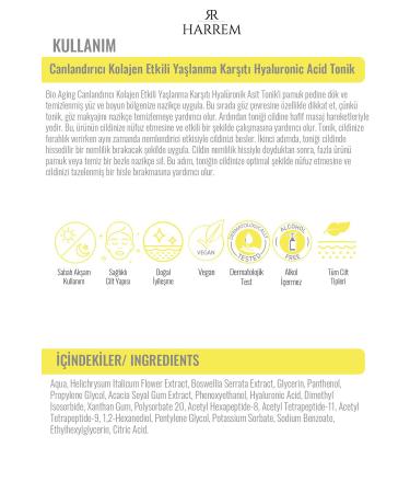 Harrem Bio Aging Revitalizing Collagen Effective Anti-Aging Hyaluronic Acid Tonic 200 ML - Buy Online on GoSupps.com