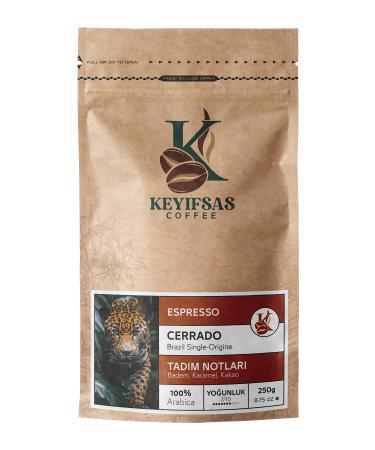 Keyifsas Coffee Brazilian Espresso Cerrado Coffee 250 Gr (BEANS or Ground) - Buy Online on GoSupps.com