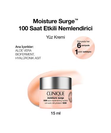 Clinique Moisture Surge 100-Hour Moisturizing Face Cream 15 ml | Aloe Vera BioFerment Hyaluronic Acid