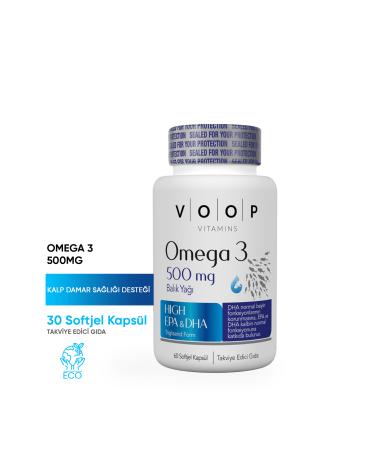 VOOP Omega 3 Fish Oil | High EPA & DHA - 500 Mg 60 Capsules - Buy Online on GoSupps.com