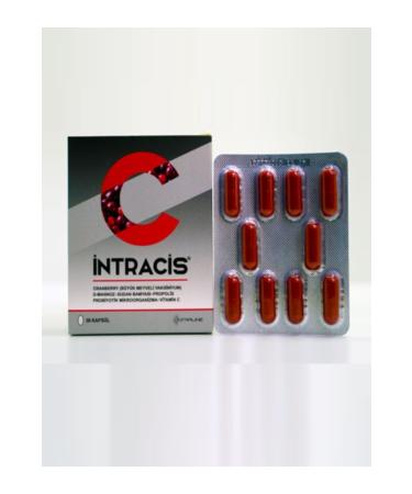 Intraline Intracis Cranberry D-mannose Propolis Probiotic Vitamin C Containing Supplementary Food (30 Capsules) - Buy Online on GoSupps.com