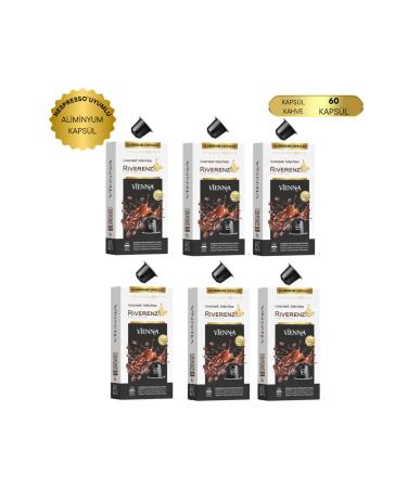 Riverenza Limited Edition Gourmet Selection Aluminum Nespresso Compatible Capsule Coffee Vienna 60 Capsules
