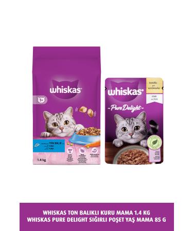 Whiskas Tuna Dry Food 1.4 kg & Pure Delight Chicken Bag Food 85 G