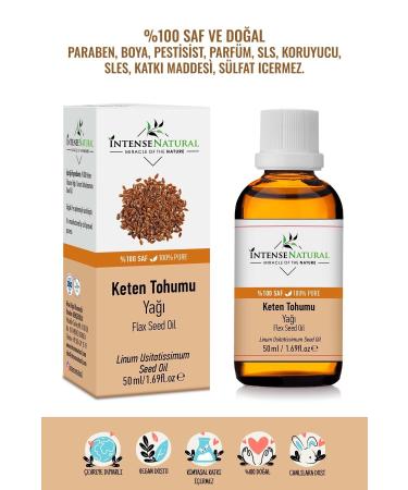 Intense Natural Flax Seed Oil Cold Pressed 50 ml 0 Pure and Natural Flax Seed Carrier Oil