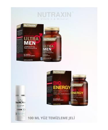 Nutraxin Ultra Men 60 Tablets '&' Big Energy 60 Capsules + (100 Ml Facial Cleansing Gel)