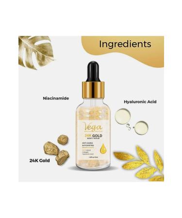 LEMAR MODA 24k Gold Particle Hyaluronic Acid Anti-Wrinkle Collagen Face Care Skin Care Serum 30