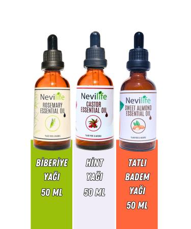 nevilife 3-pack Hair Care Oils Rosemary Castor and Sweet Almond Oil 50 ml