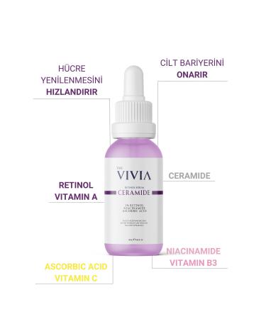 The Vivia Anti-Wrinkle Fine Line and Anti-Aging Retinol Serum Ascorbic Acid Retinol Ceramide 30 ml - Buy Online on GoSupps.com