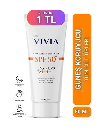 The Vivia Anti-Spot High Protection Spf50 Face Sun Cream All Skin Types 50 ml