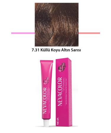 Heez Premium 7.31 Ash Dark Golden Blonde - Permanent Cream Hair Dye 50 g Tube