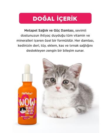 Metapet Multivitamin Drops for Cats Hair Joint Glucosamine Skin Health Support Water / Food - Buy Online on GoSupps.com