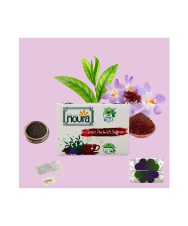 Noura Natural Saffron Green Tea in Cups 25 Pieces - Buy Online on GoSupps.com