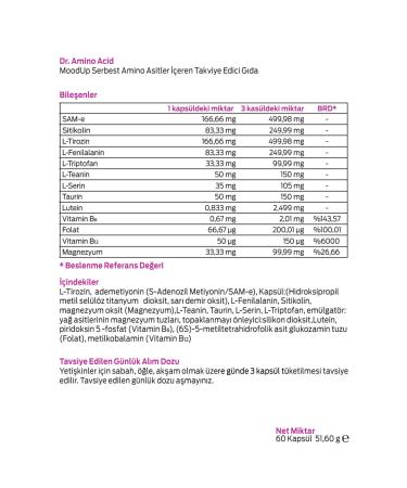 DR. AMINO ACID Moodup 60 Capsules | Amino Acid - Buy Online on GoSupps.com