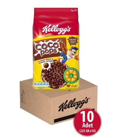 Kellogg's Coco Pops Balls 225 gr X 10 Pieces Contains Fiber Iron and 7 Vitamins - Buy Online on GoSupps.com