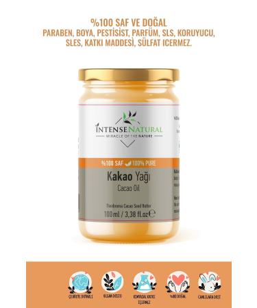 Intense Natural Cocoa Seed Oil Cold Pressed 100 ml 0 Pure and Natural Cacao Butter Oil