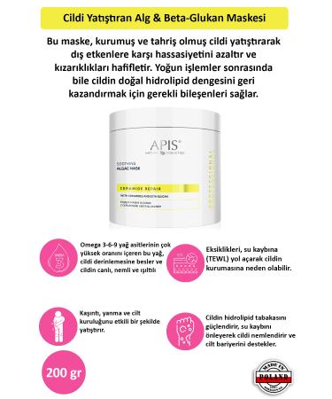 Apis Natural Cosmetics Skin Soothing Algae & Beta-Glucan Mask - 200 Ml