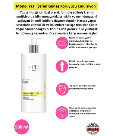 Apis Natural Cosmetics Ceramide Repair Gentle Facial Cleansing Emulsion - 500 ml