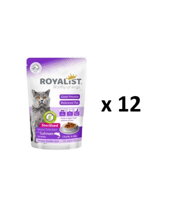 Royalist Salmon Sterile Pouch Cat Food with Salmon 85 gr 12 pieces