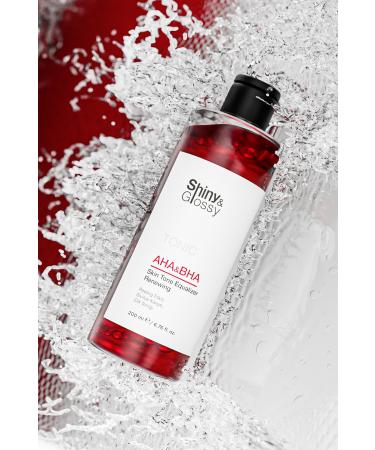 Shiny Glossy AHA & BHA Peeling Effective Anti-Acne Skin Tonic 200 ML - Buy Online on GoSupps.com