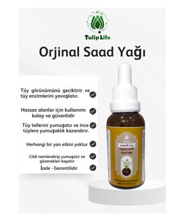 Tuliplife Hair Reducing and Hair Prevention Saad Oil Cyperus Oil Cold Press 30 ml - Buy Online on GoSupps.com