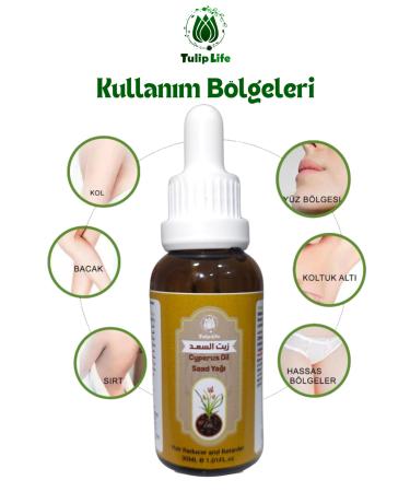 Tuliplife Hair Reducing and Hair Prevention Saad Oil Cyperus Oil Cold Press 30 ml - Buy Online on GoSupps.com