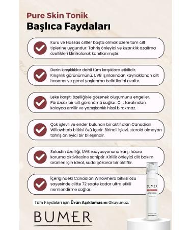 BUMER Pure Skin Pore Tightening Multi-Purpose Skin Tone Equalizer and Anti-Wrinkle Tonic 100 Ml - Buy Online on GoSupps.com