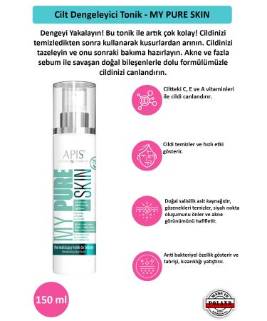 Apis Natural Cosmetics Skin Balancing Tonic - MY PURE SKIN - 150 Ml