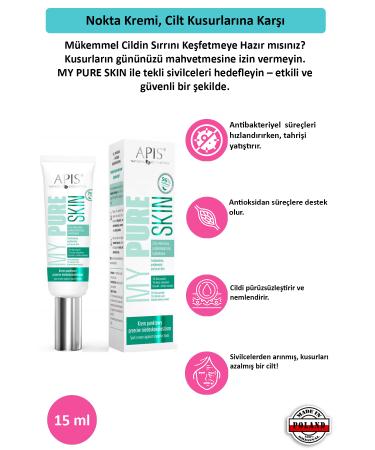 Apis Natural Cosmetics Spot Cream Against Skin Imperfections - MY PURE SKIN - 15 Ml
