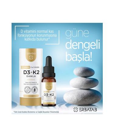 Erbatab Vitamin D3 K2 2 in 1 Drops - Buy Online on GoSupps.com