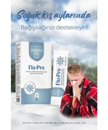 Erbatab Flu-pro Vitamin C Vitamin D3 Zinc and Black Elderberry Extract 10 Sticks - Buy Online on GoSupps.com