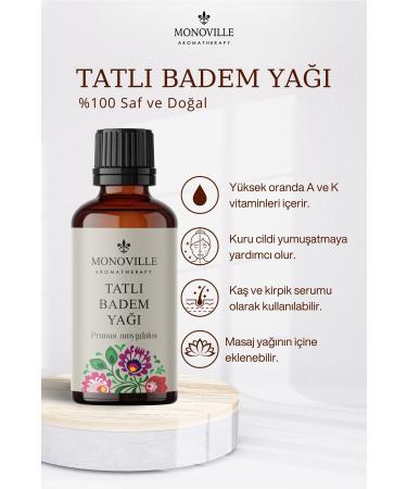 Monoville Argan Oil 30 ml Avocado Oil 30 ml Sweet Almond Oil 30 ml Set of 3 0 Pure and Natural 3x30 ml - Buy Online on GoSupps.com