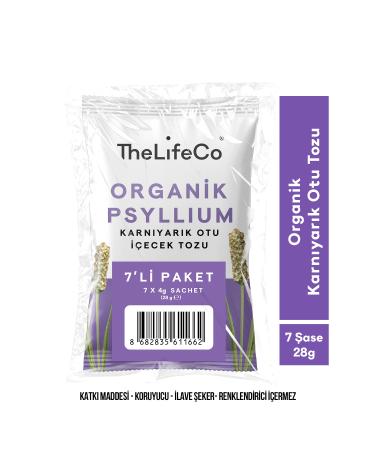 TheLifeCo Organic Psyllium Husk Herb Drink Powder Sachet 7 Days (VEGAN GLUTEN-FREE DIGESTIVE)